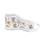 Cute koalas teapots tea Men's High Top Canvas Shoes White