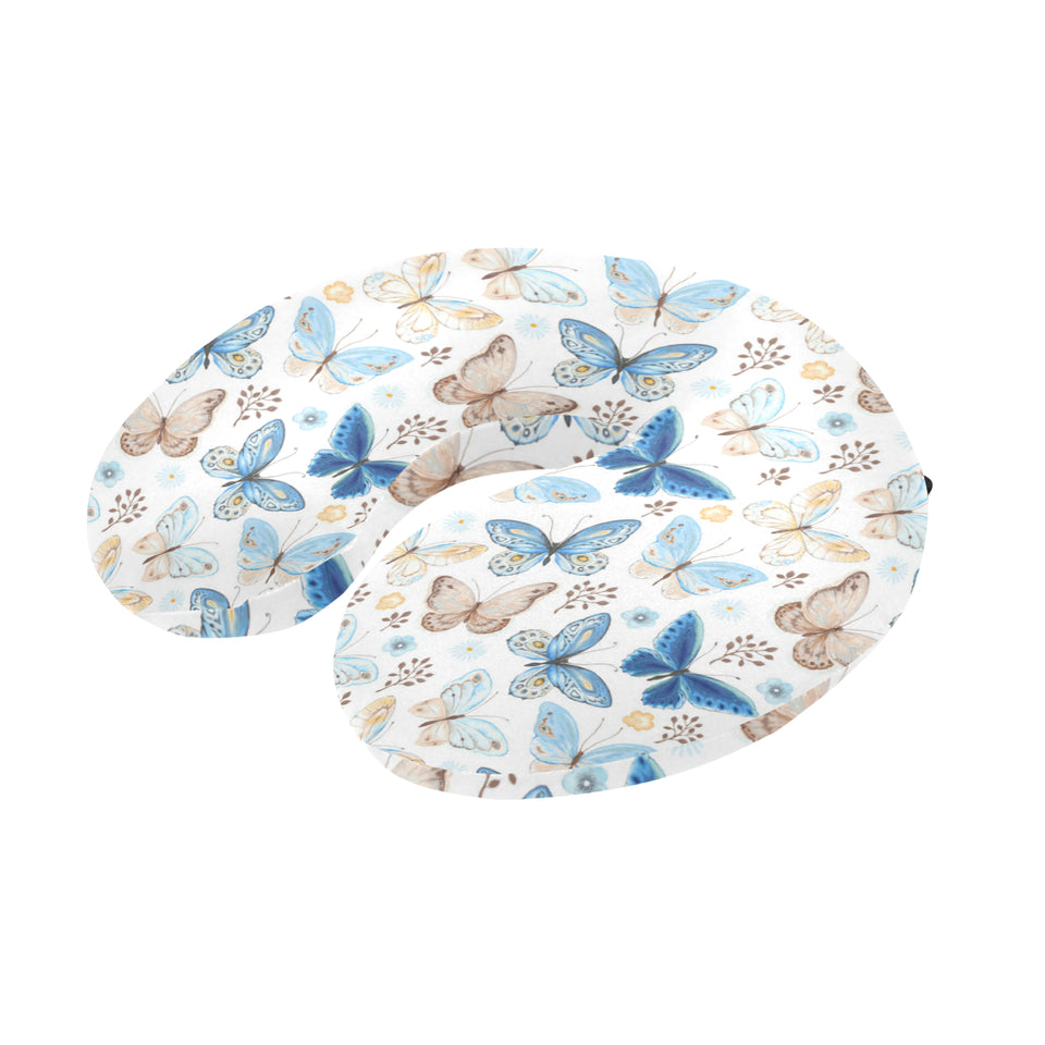 blue butterfly pattern U-Shaped Travel Neck Pillow