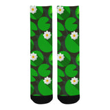 Frog waterlily pattern Crew Socks
