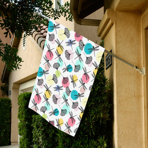 Dragonflies ginkgo leaves pattern House Flag Garden Flag