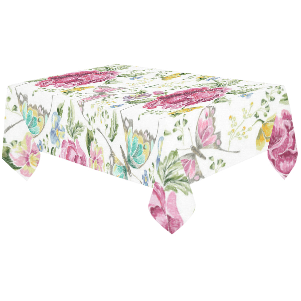 Hand drawn butterfly rose Tablecloth