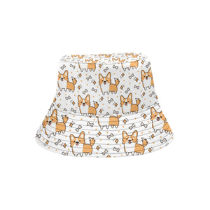 Cute corgi heart star bone pattern Unisex Bucket Hat