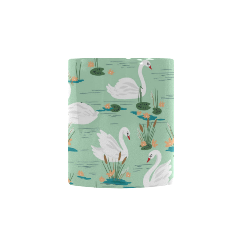 White swan lake pattern Morphing Mug Heat Changing Mug