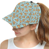 Hand drawn pizza blue background All Over Print Snapback Cap