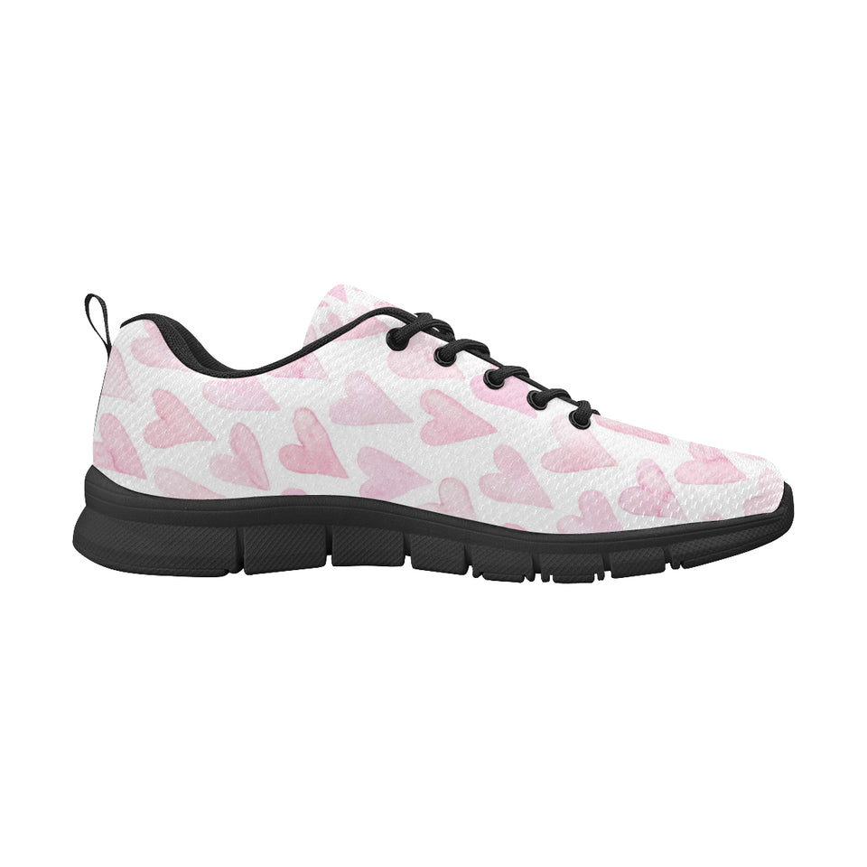 Watercolor pink heart pattern Women's Sneaker Shoes