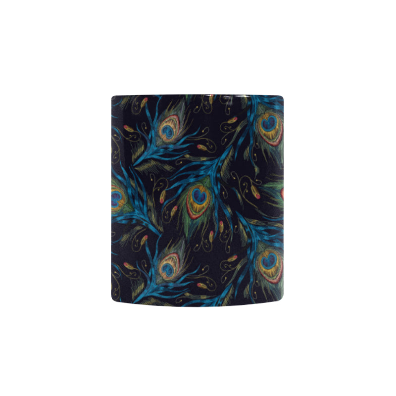 Beautiful peacock feather pattern Morphing Mug Heat Changing Mug