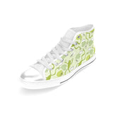 Cute frog dragonfly pattern Women's High Top Canvas Shoes White