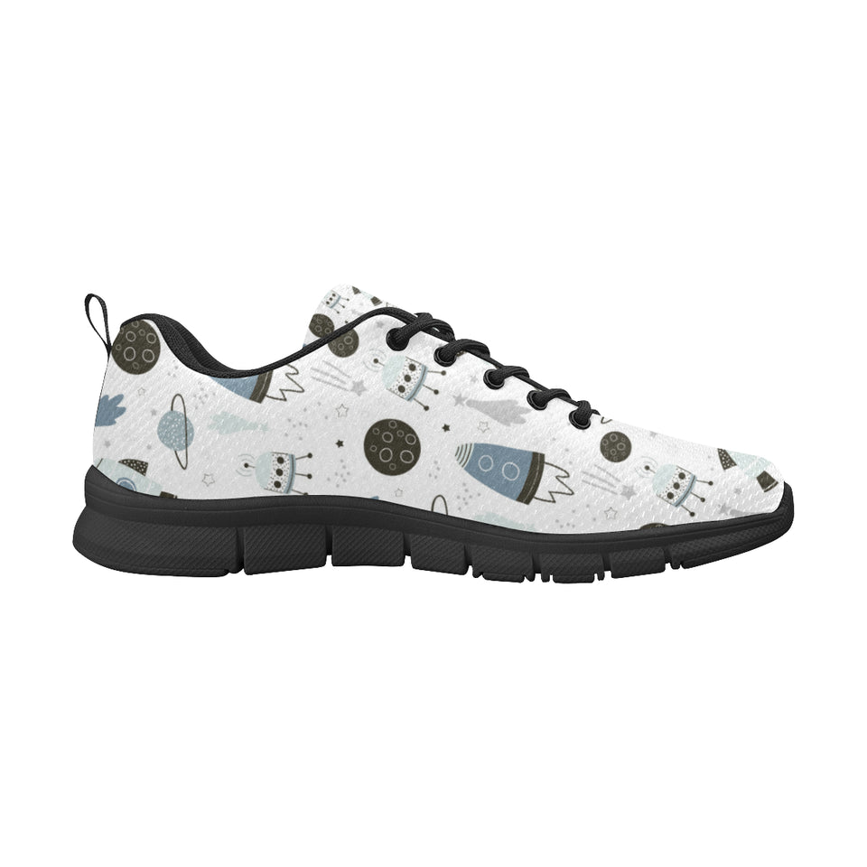 Hand drawn space elements space rocket star planet Women's Sneaker Shoes