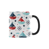 Cute color paper sailboat pattern Morphing Mug Heat Changing Mug
