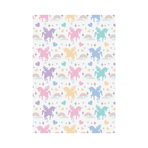 colorful unicorn rainbow heart pattern House Flag Garden Flag