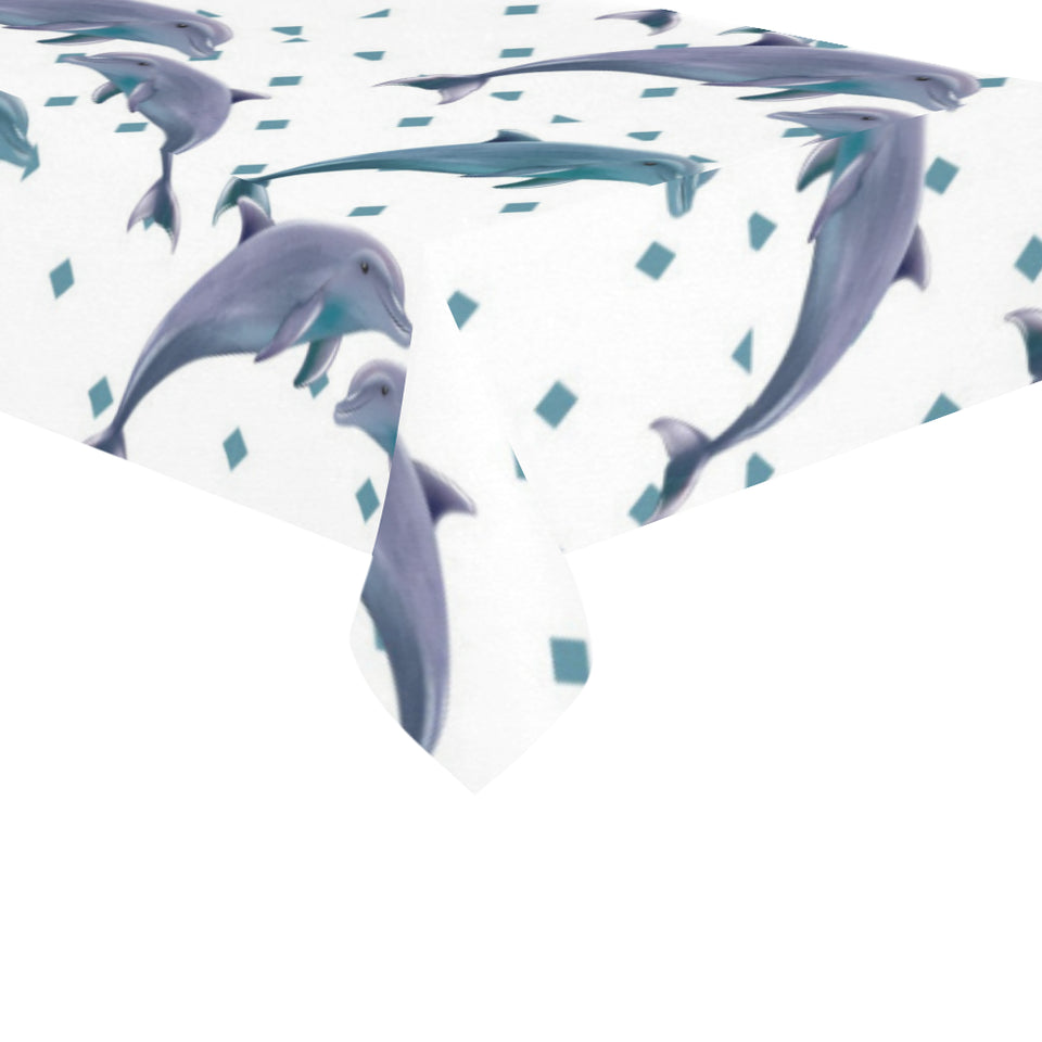 Dolphins pattern dotted background Tablecloth
