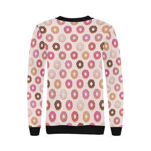 Colorful donut pattern Women's Crew Neck Sweatshirt