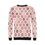 Colorful donut pattern Women's Crew Neck Sweatshirt