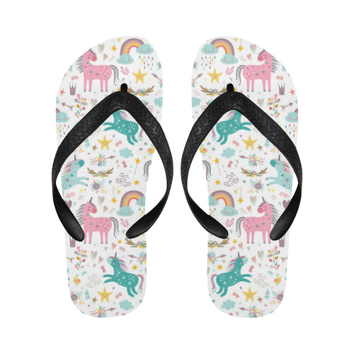 Colorful unicorn pattern Unisex Flip Flops