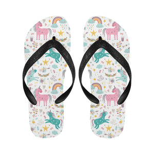 Colorful unicorn pattern Unisex Flip Flops