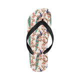 Peacock tropical flower pattern Unisex Flip Flops