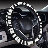 Piano Pattern Print Design 03 Car Steering Wheel Cover