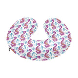 Purple seahorse blue coral pattern U-Shaped Travel Neck Pillow