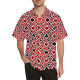 Casino Cards Suits Pattern Print Design 03 Men's All Over Print Hawaiian Shirt (Model T58)