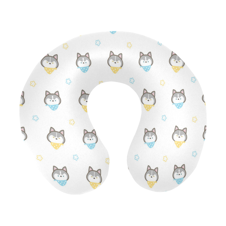 Cute Siberian Husky pattern U-Shaped Travel Neck Pillow