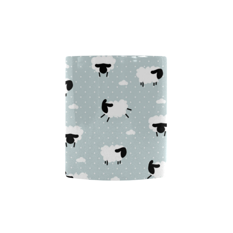 Sheep polka dot cloud pattern Morphing Mug Heat Changing Mug