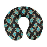 Sea turtle blue stone pattern U-Shaped Travel Neck Pillow