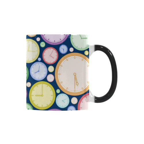 Colorful clock background Morphing Mug Heat Changing Mug