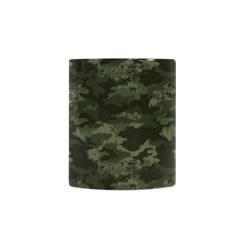 Digital Green camouflage pattern Classical White Mug (Fulfilled In US)