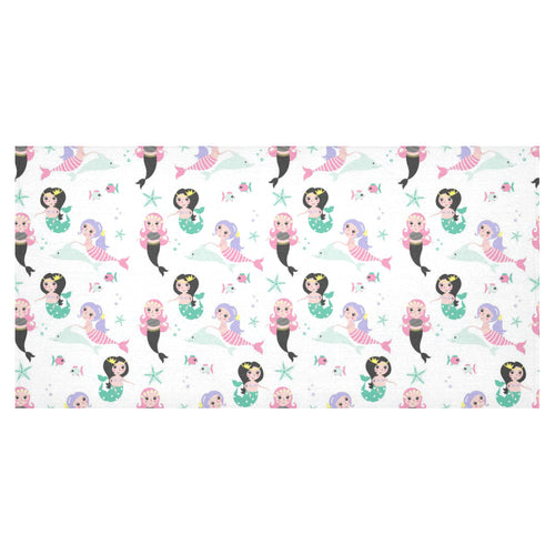 cute mermaid dolphin fish starfish pattern Tablecloth