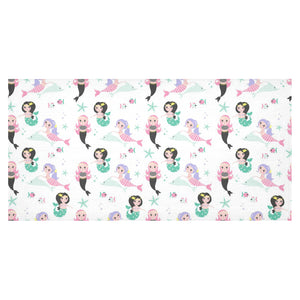 cute mermaid dolphin fish starfish pattern Tablecloth