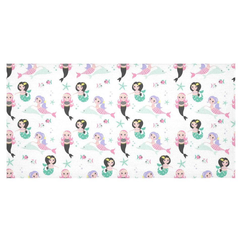 cute mermaid dolphin fish starfish pattern Tablecloth