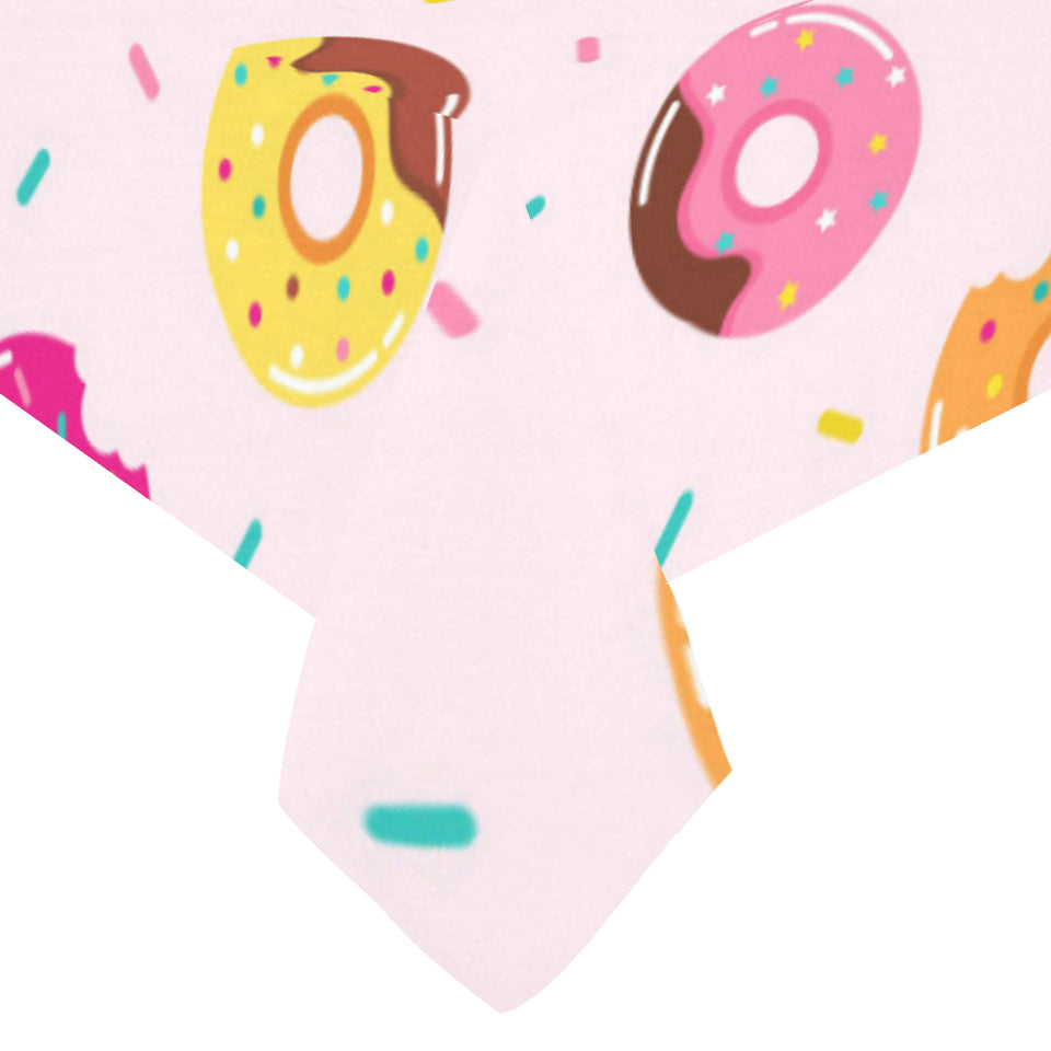 Donut pattern glaze pink background Tablecloth