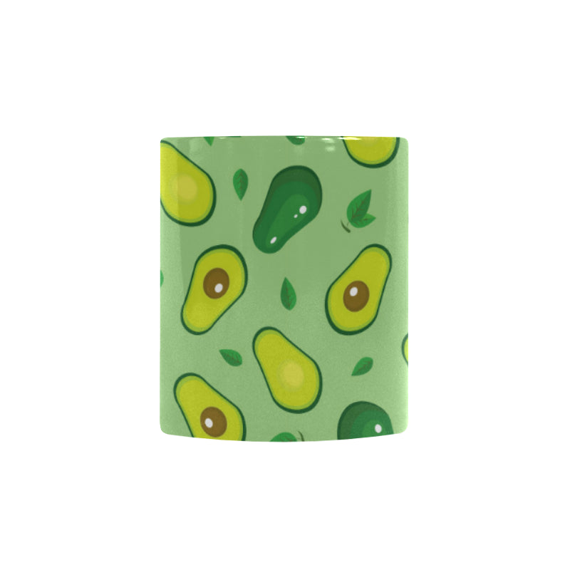 Avocado pattern green background Morphing Mug Heat Changing Mug