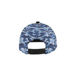 Blue camouflage pattern All Over Print Snapback Cap