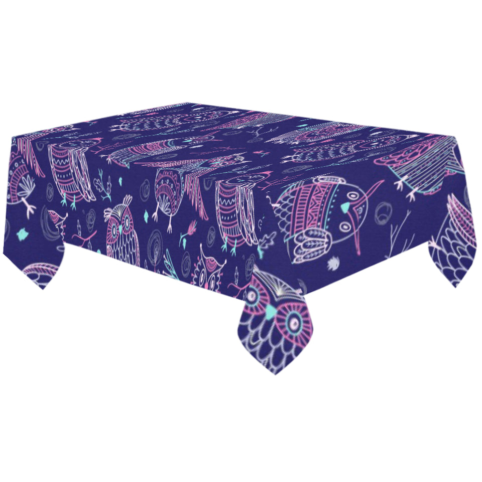 Cute owls pattern boho style ornament Tablecloth