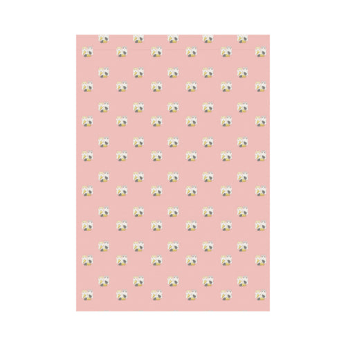 Cute hamster cheese pattern pink background House Flag Garden Flag