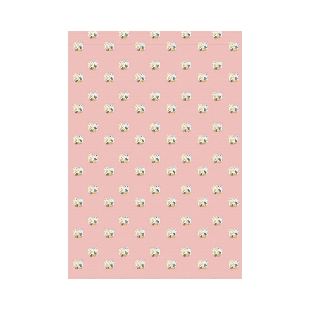 Cute hamster cheese pattern pink background House Flag Garden Flag