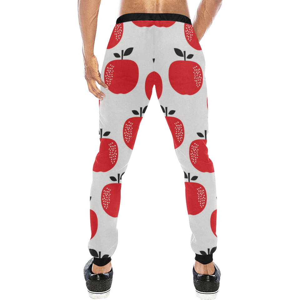 red apples white background Unisex Casual Sweatpants