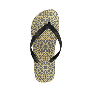 arabic star gold pattern Unisex Flip Flops