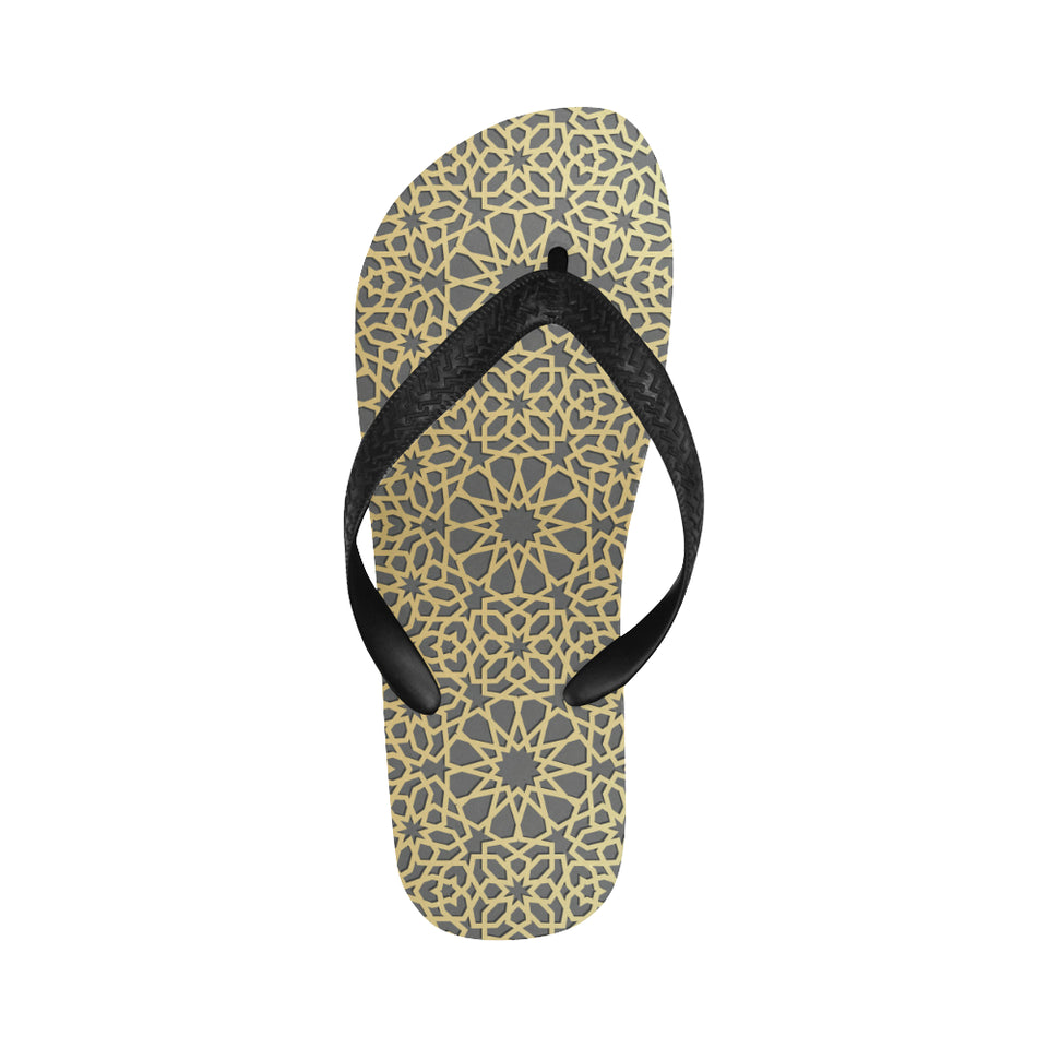 arabic star gold pattern Unisex Flip Flops