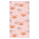 Cute fox pattern pink background Bath Towel