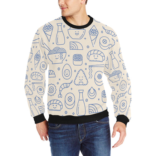 Cute sushi icon pattern Men's Crew Neck Sweatshirt