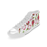 dragon fruits white background Men's High Top Canvas Shoes White