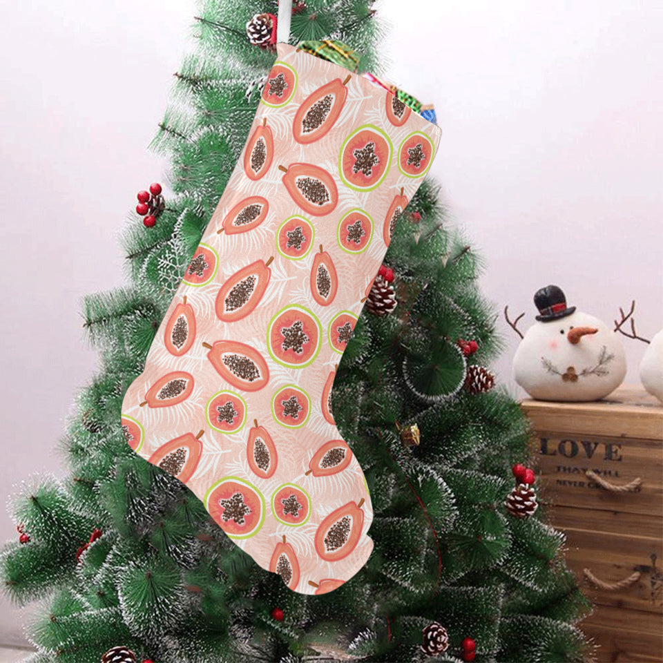 papaya leaves pattern Christmas Stocking