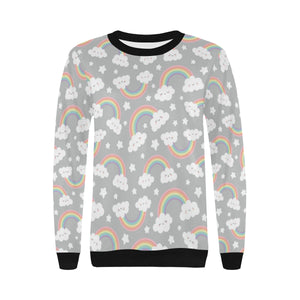 Cute rainbow clound star pattern Women's Crew Neck Sweatshirt