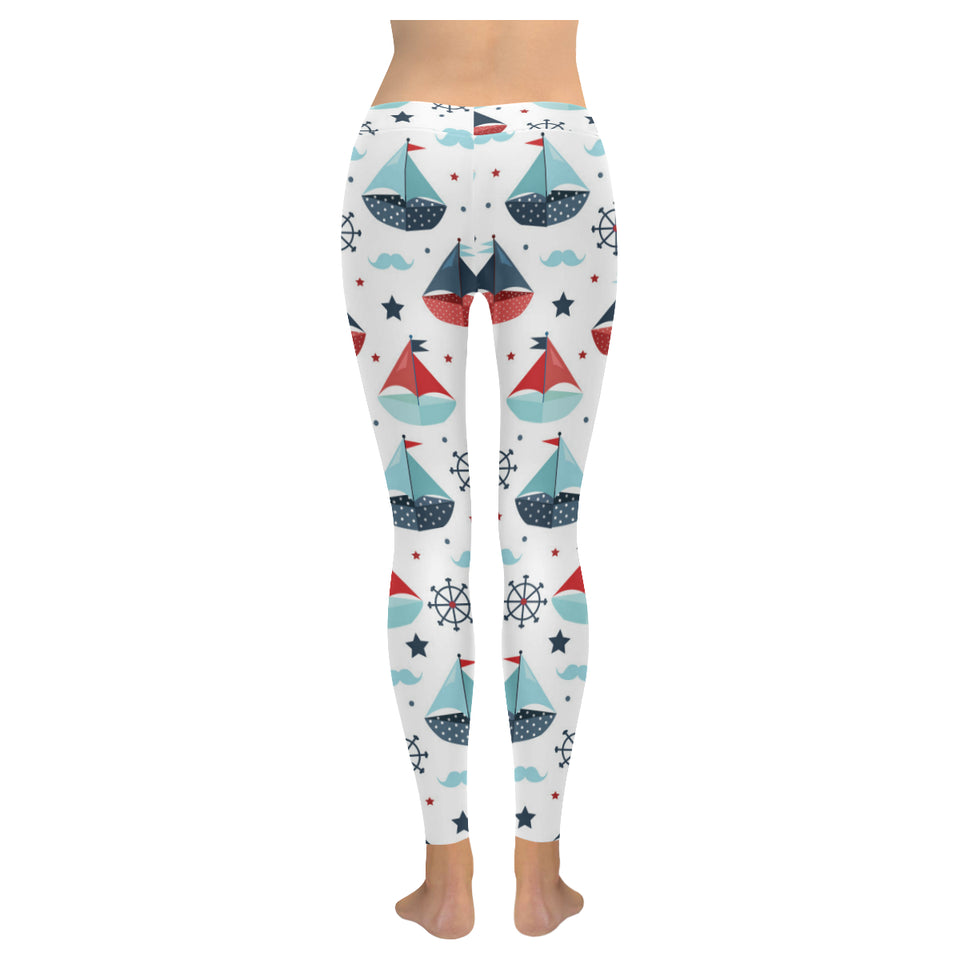 Cute color paper sailboat pattern Women's Legging Fulfilled In US