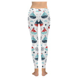 Cute color paper sailboat pattern Women's Legging Fulfilled In US
