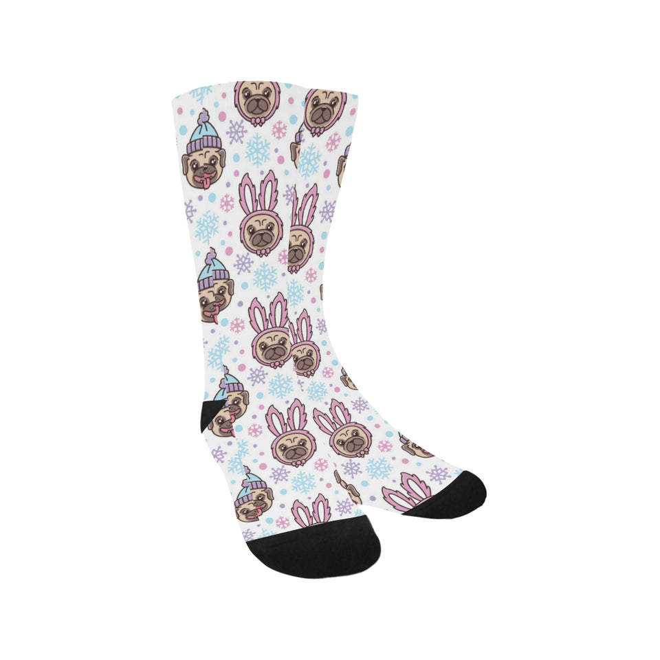 Cute pug hat rabbit costume pattern Crew Socks