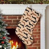 Dachshund floral background Christmas Stocking
