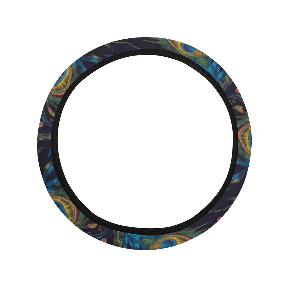 Beautiful peacock feather pattern Car Steering Wheel Cover